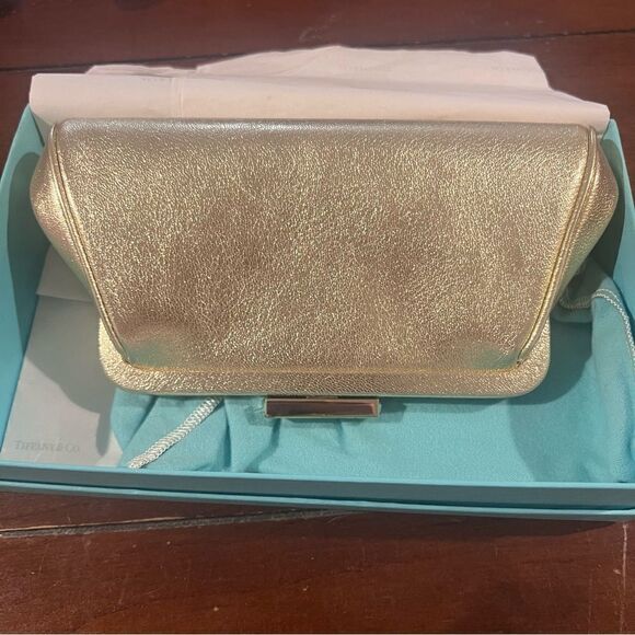Tiffany & Co. Morgan Gold Leather  Clutch - New - Picture 11 of 12